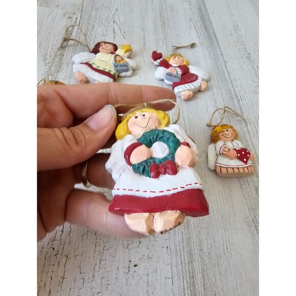 Vintage Eddie Walker Angel cherub ornament dreams wishes heart Xmas candle tree - Picture 4 of 11